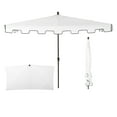 thumbnail image 1 of JONATHAN Y Sidney 9 ft. Half Market Patio Umbrella, Classic Mid-Century Rectangular with Crank, Wind Vent and UV Protection, White/Black, 1 of 10