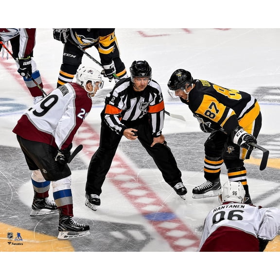 Sidney Crosby & Nathan MacKinnon Pittsburgh Penguins Unsigned Faceoff Photograph