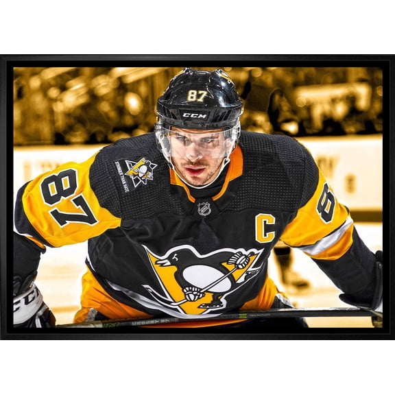 Sidney Crosby Pittsburgh Penguins Framed 20x29 Face-Off Close-Up Canvas