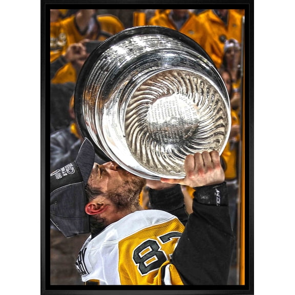 Sidney Crosby Pittsburgh Penguins Framed 20x29 Kissing Cup Canvas