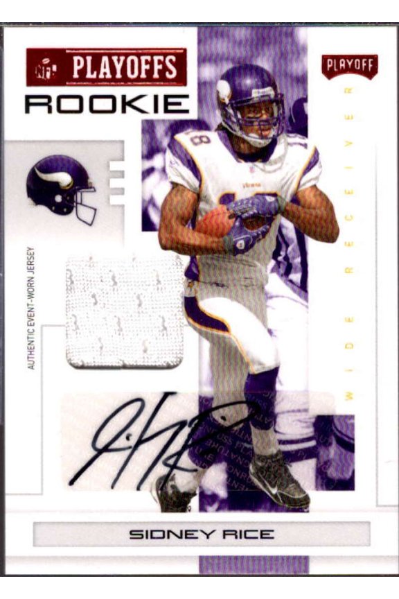 Sidney Rice Card 2007 Playoff NFL Playoffs Material Signatures Red #128