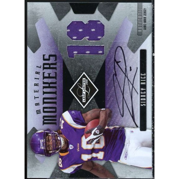 Sidney Rice Card 2008 Leaf Limited Material Monikers Jersey Number #39