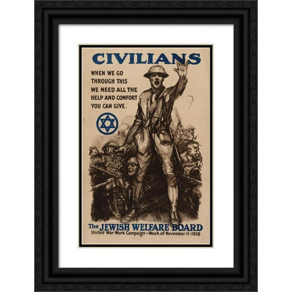 Sidney Riesenberg 13x18 Black Ornate Wood Framed Double Matted Museum Art Print Titled - Civilians, when We Go Through This We Need All the Help and Comfort You Can Give - the Jewish We