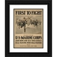 thumbnail image 1 of Sidney Riesenberg 19x24 Black Ornate Framed Double Matted Museum Art Print Titled: First to Fight - ‘Democracy's Vanguard’ U.S. Marine Corps - Join Now and Test Your Courage - Real, 1 of 5