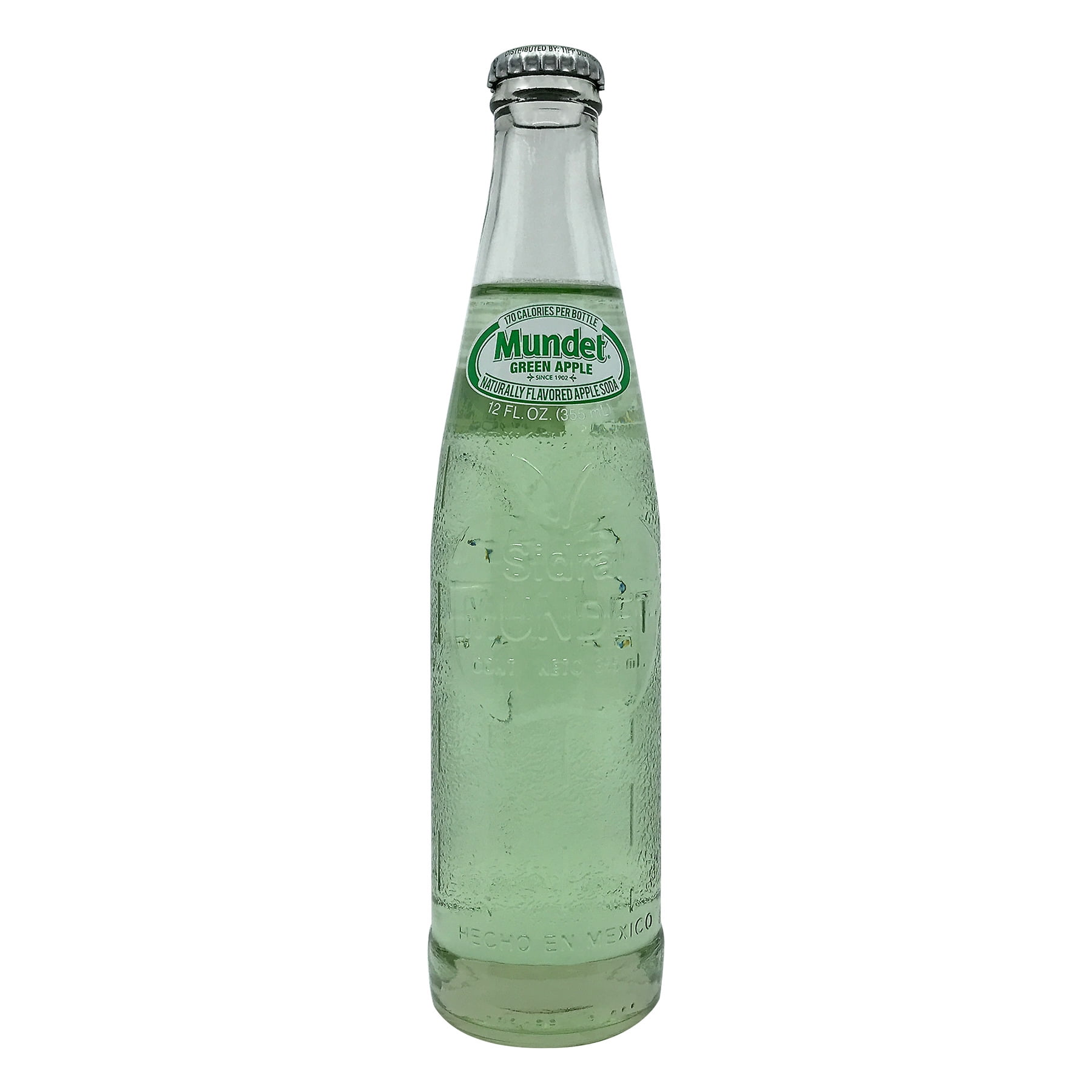 Sidral Mundet Green Apple Soda, 12.0 fl oz (355 ml) Glass Bottle, 1 Count