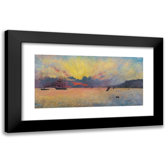 Siebe Johannes Ten Cate 14x9 Black Modern Framed Museum Art Print Titled - The Sea at Sainte-Adresse, Twilight (1907)