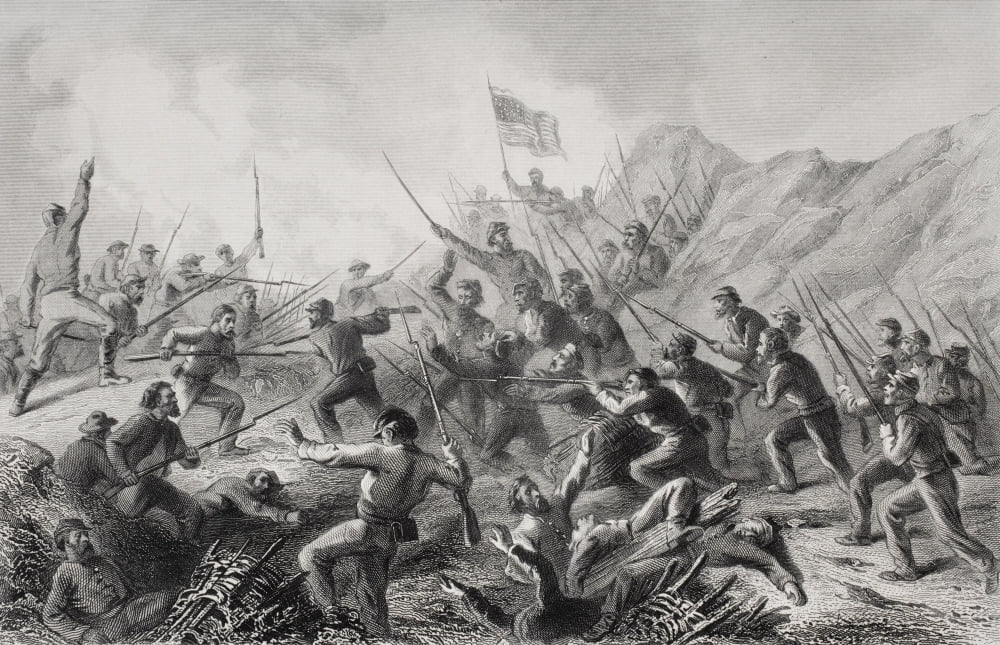 Siege Of Vicksburg Mississippi 1863 Fight In Crater Made By Mine Explosion Under Confederate Works Canvas Art - Ken Welsh Design Pics (18 x 11)