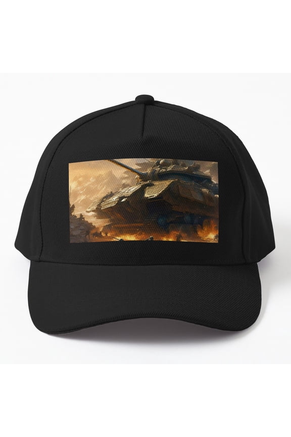 Siege Science Fantasy Baseball Hat, Futuristic Battle Graphic Design, Classic Cap