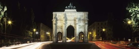 Siegestor at Ludwigstrasse Schwabing Munich Bavaria Germany Canvas Art - Panoramic Images (36 x 13)