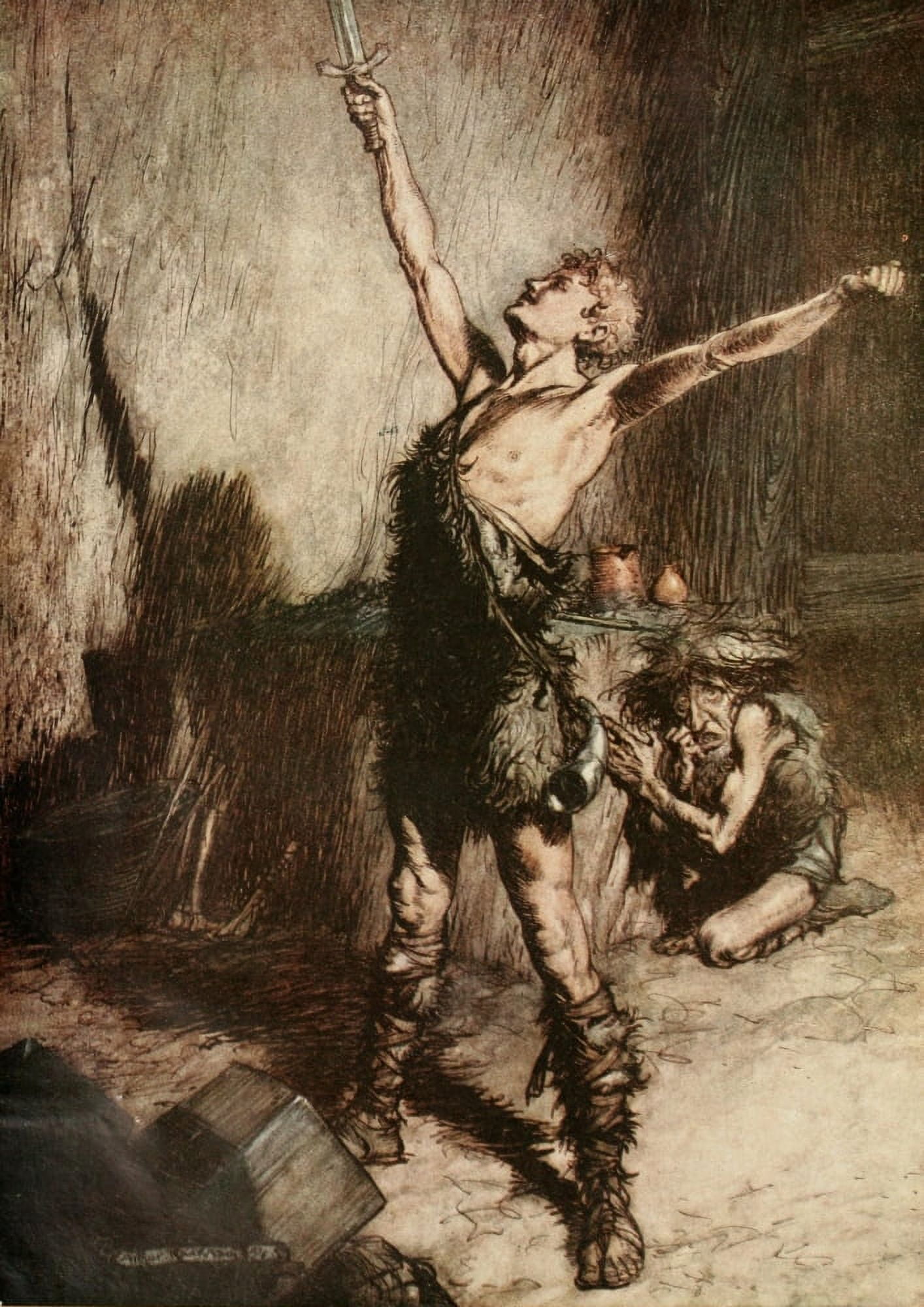 Siegfried 1924 Nothung Canvas Art - A Rackham (18 x 24)