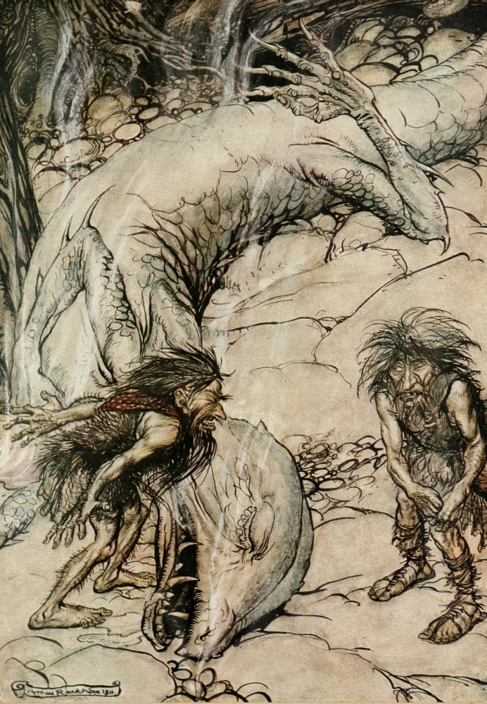 Siegfried & the Twilight of the Gods 1924 11 Canvas Art - A Rackham (18 x 24)
