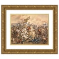 thumbnail image 1 of Siegmund L’Allemand 14x12 Gold Ornate Wood Frame and Double Matted Museum Art Print Titled - Archduke Karl in the Battle of Aspern, 1 of 4