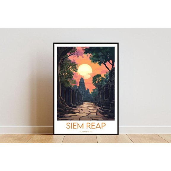 Siem Reap Cambodia Travel Wall Art Decor Unframed Paper Print