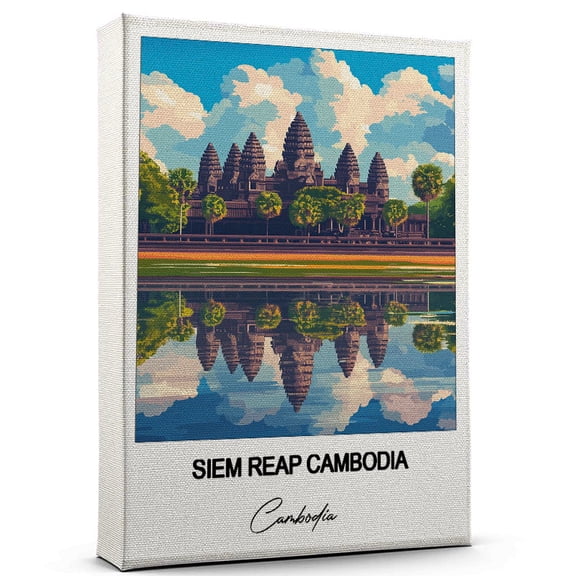Siem Reap Cambodia Travel Wall Decor Scenic Travel Canvas Print of Cambodia Canvas Beautiful Gift for Home, Office, or Living Space