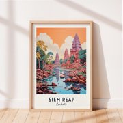 Siem Reap Travel Cambodia Cityscape Poster , Poster Print Only