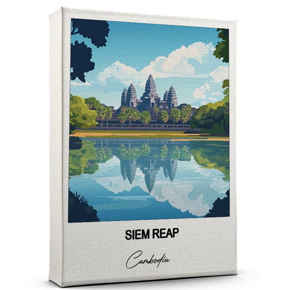 Siem Reap Travel Decorative Art Canvas Cambodia Canvas Colorful Travel Wall Decor for Any Room Makes a Thoughtful Gift
