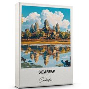 Siem Reap Travel Poster Canvas   Cambodia Canvas   Unique Gift Idea for Home, Office, or Living Space