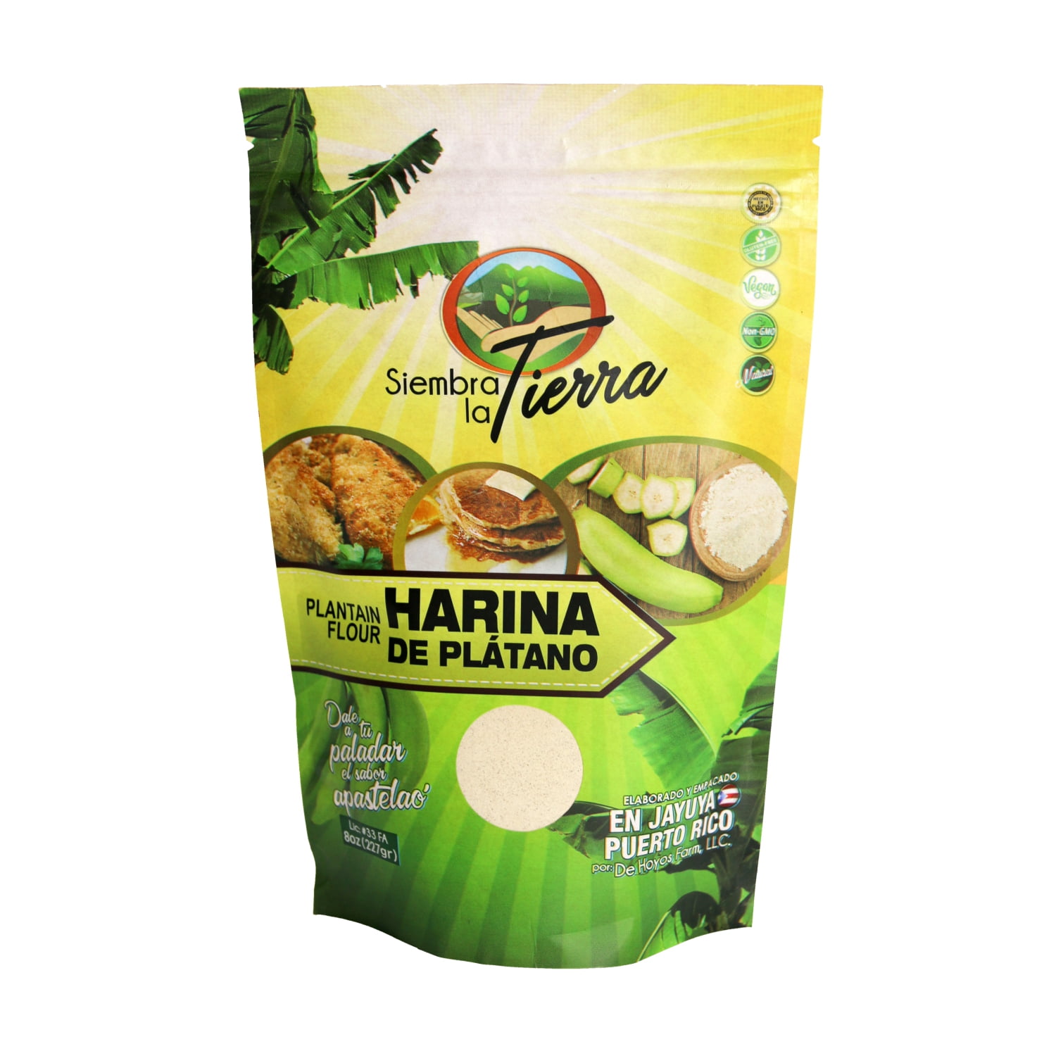 Siembra La Tierra, Plantain Flour, 8 oz Plastic Bag