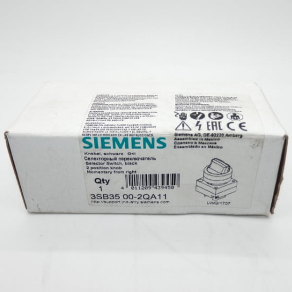 Siemens 2 Position Selector Switch Knob 3SB3500-2QA11