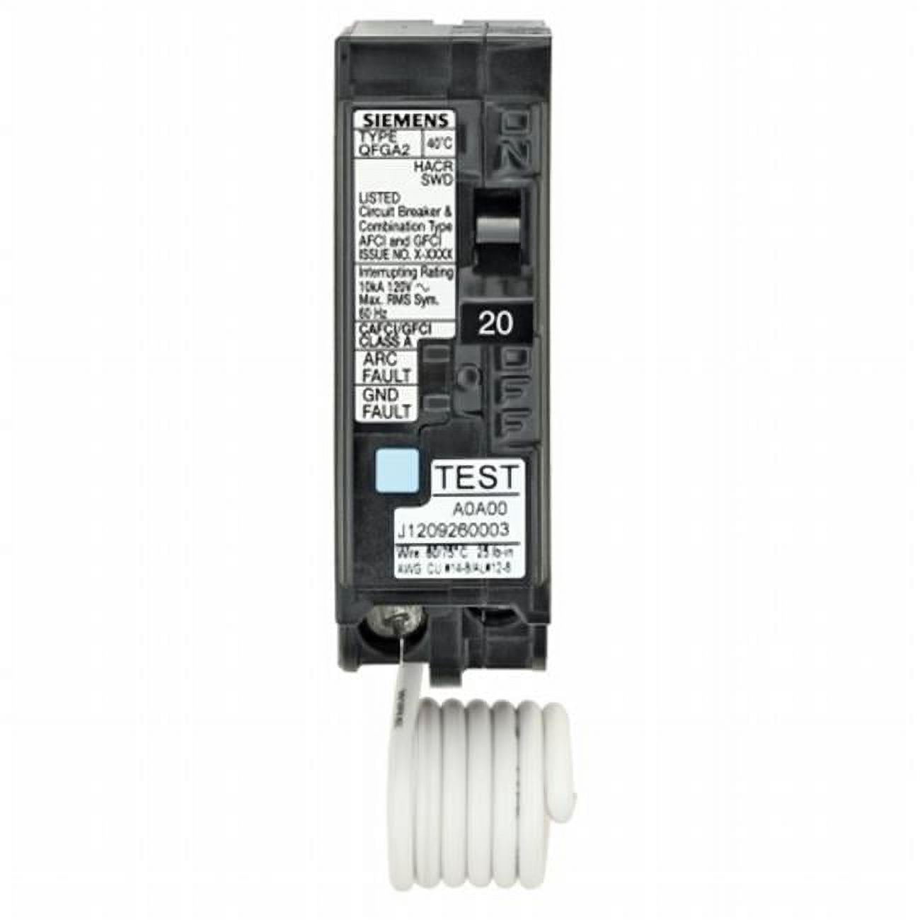 Siemens  20 Amp 1 Pole Panelboard Circuit Breaker- 1 in.