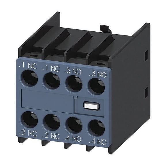 Siemens Auxiliary Contact,10A,Front Mounting 3RH29111HA22