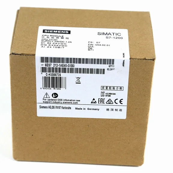 Siemens 6ES7212-1AE40-0XB0 S7-1200 CPU 1212C Compact PLC Module New In Box