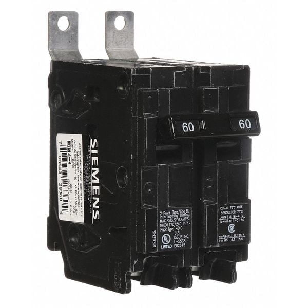 Siemens B 60 Amp, 240V, Circuit Breaker, Siemens B260, B 60A