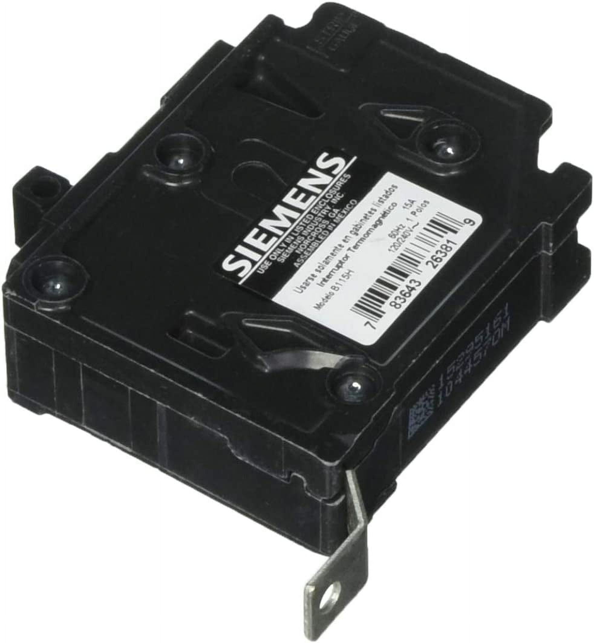 Siemens B115H 15-Amp Single Pole 120-Volt 22KAIC Bolt in Breaker, Color ...