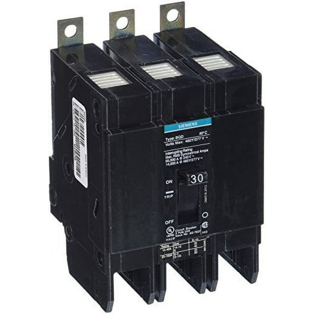 Siemens BQD330 3 Pole 30 Amp 480v Circuit Breaker BQ