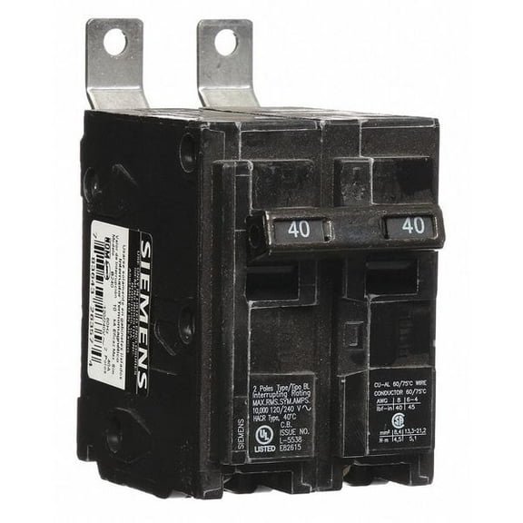 Siemens Circuit Breaker,40A,Bolt On,120/240V,2P B240