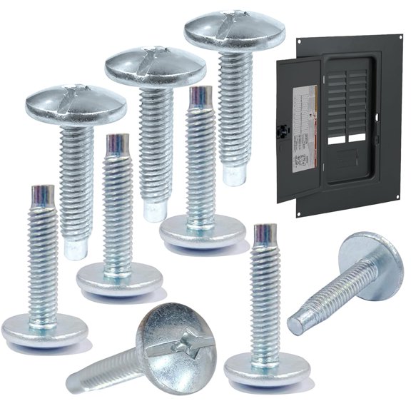 Siemens ECTS2 & Square D S106 Load Center Cover Panel Screw Replacement Kit (10-32 Thread)9-Piece, Silver ZincCompatible with Square D QO Homeline, Siemens, Murray & More Electrical Panel