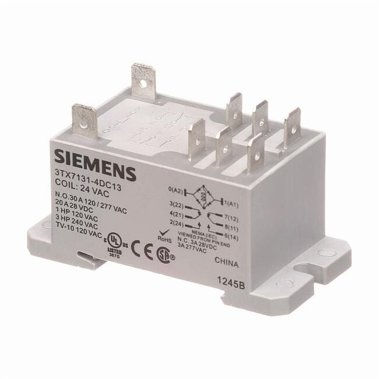 Enclosed Power Relay, DIN-Rail & Surface Mounted, DPDT, 24V AC 3TX7131-4DC13