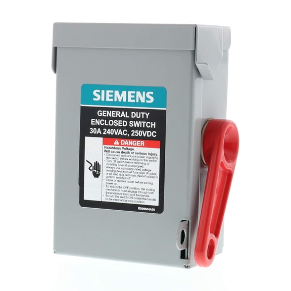 Siemens GNF321A 30-Amp, 3-Pole, 240V General Duty Compact Series Safety Switch, Non-Fusible, Indoor CA2