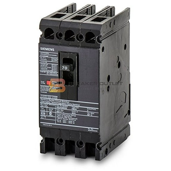 Siemens HED43B080 3 Pole 80 Amp 480v 42kA Sentron Circuit Breaker HED