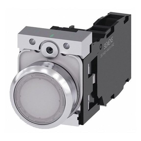 Siemens Illuminated Push Button,White,22mm,LED 3SU1152-0AB60-1FA0