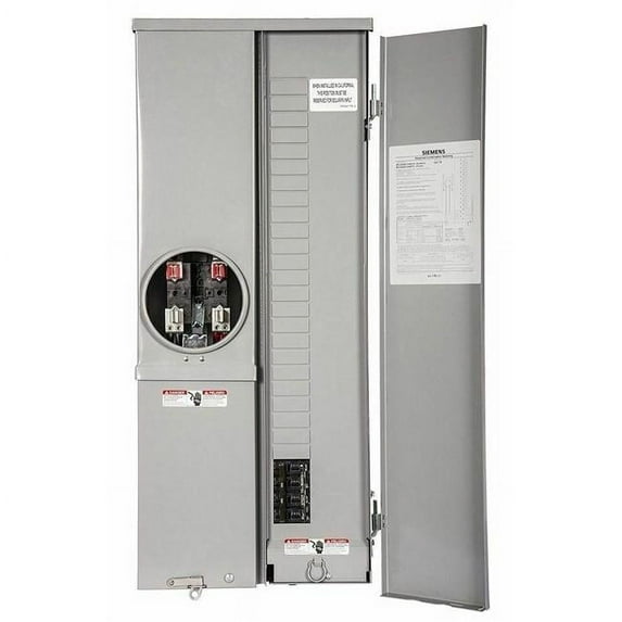 Siemens MC2442B1200EFV 200 Amp 24-Space 42-Circuit Meter Load Center Combinations Flush Main Breaker, Gray