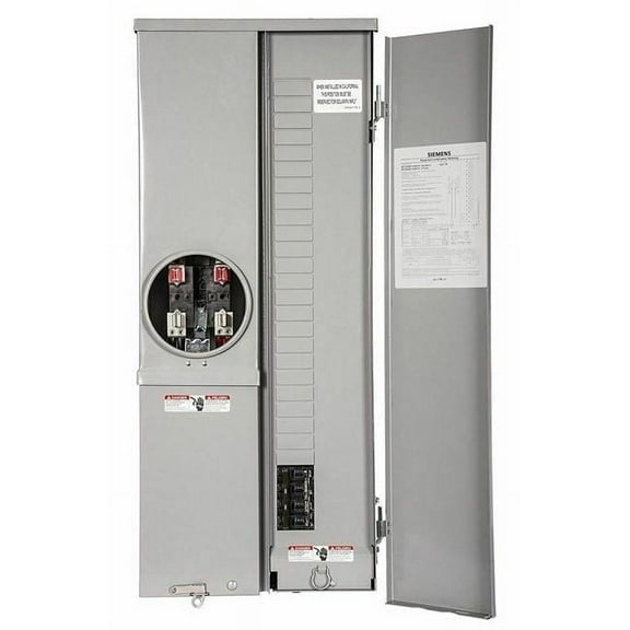 Siemens MC2442B1200EFV 200 Amp 24-Space 42-Circuit Meter Load Center Combinations Flush Main Breaker, Gray