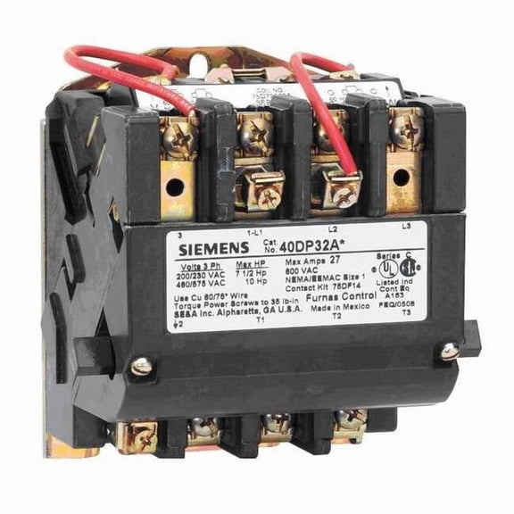 Siemens 120VAC Non-Reversing Magnetic Contactor 3P 18A NEMA 0 40CP32AF