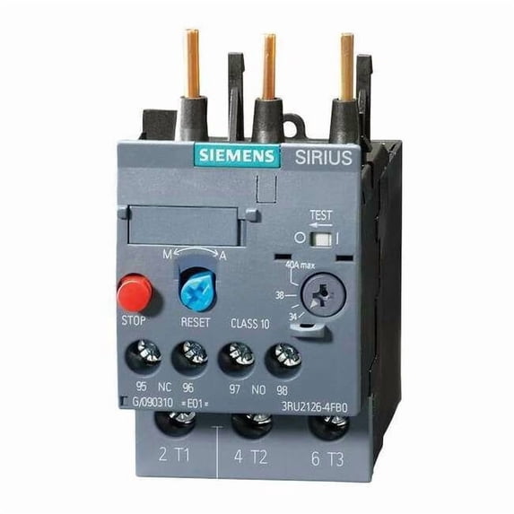 Siemens OverloadRelay, IEC, Thermal, Auto/Manual 3RU21261DB0