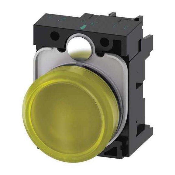 Pilot Light Complete,Round Shape,Yellow 3SU1102-6AA30-1AA0