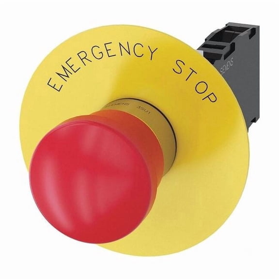 Siemens Push Button,22mm,Red,Metal Bezel 3SU1150-1HA20-1FG0