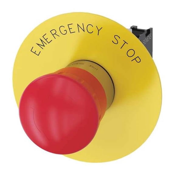 Siemens Push Button,22mm,Red,Metal Bezel 3SU1150-1HB20-1CG0