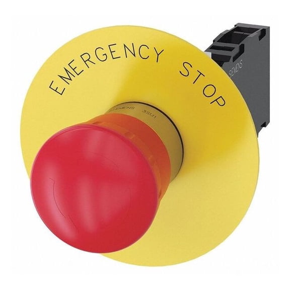 Siemens Push Button,22mm,Red,Metal Bezel 3SU1150-1HB20-1FG0