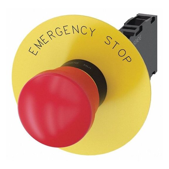 Siemens Push Button, 22mm, Red, Plastic Bezel, IP Rating: 69K 3SU1100-1HA20-1FG0