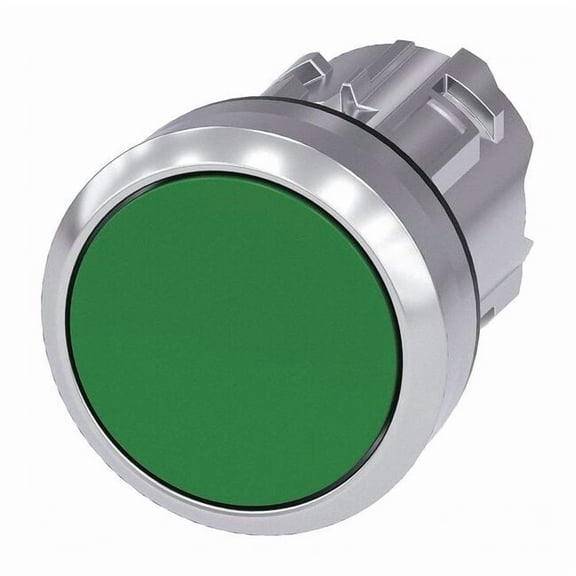 Siemens Push Button Operator,Green,Metal Bezel 3SU1050-0AA40-0AA0