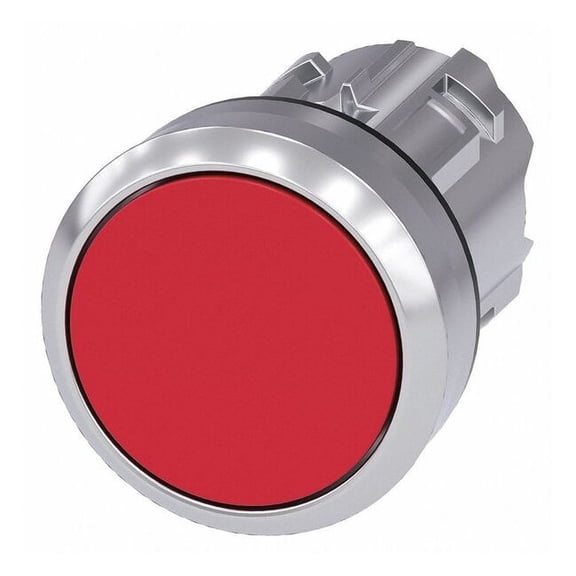 Siemens Push Button Operator,Red,Metal Bezel 3SU1050-0AB20-0AA0