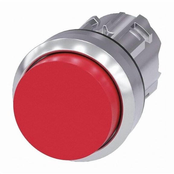 Siemens Push Button Operator,Red,Metal Bezel 3SU1050-0BB20-0AA0
