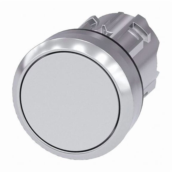 Siemens Push Button Operator,White,Metal Bezel 3SU1050-0AB60-0AA0