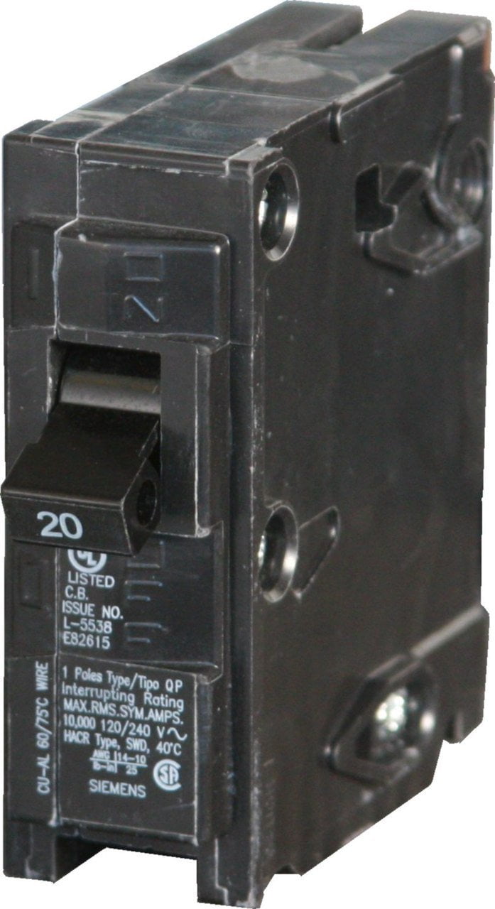 Siemens Q120 Circuit Breaker, 1-Pole 20-Amp (Pack of 2) - Walmart.com
