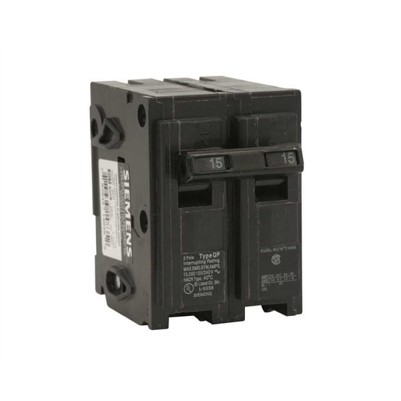 Siemens Q215 Circuit Breaker, 15 A, 2 -Pole, 120/240 V, Plug Mounting